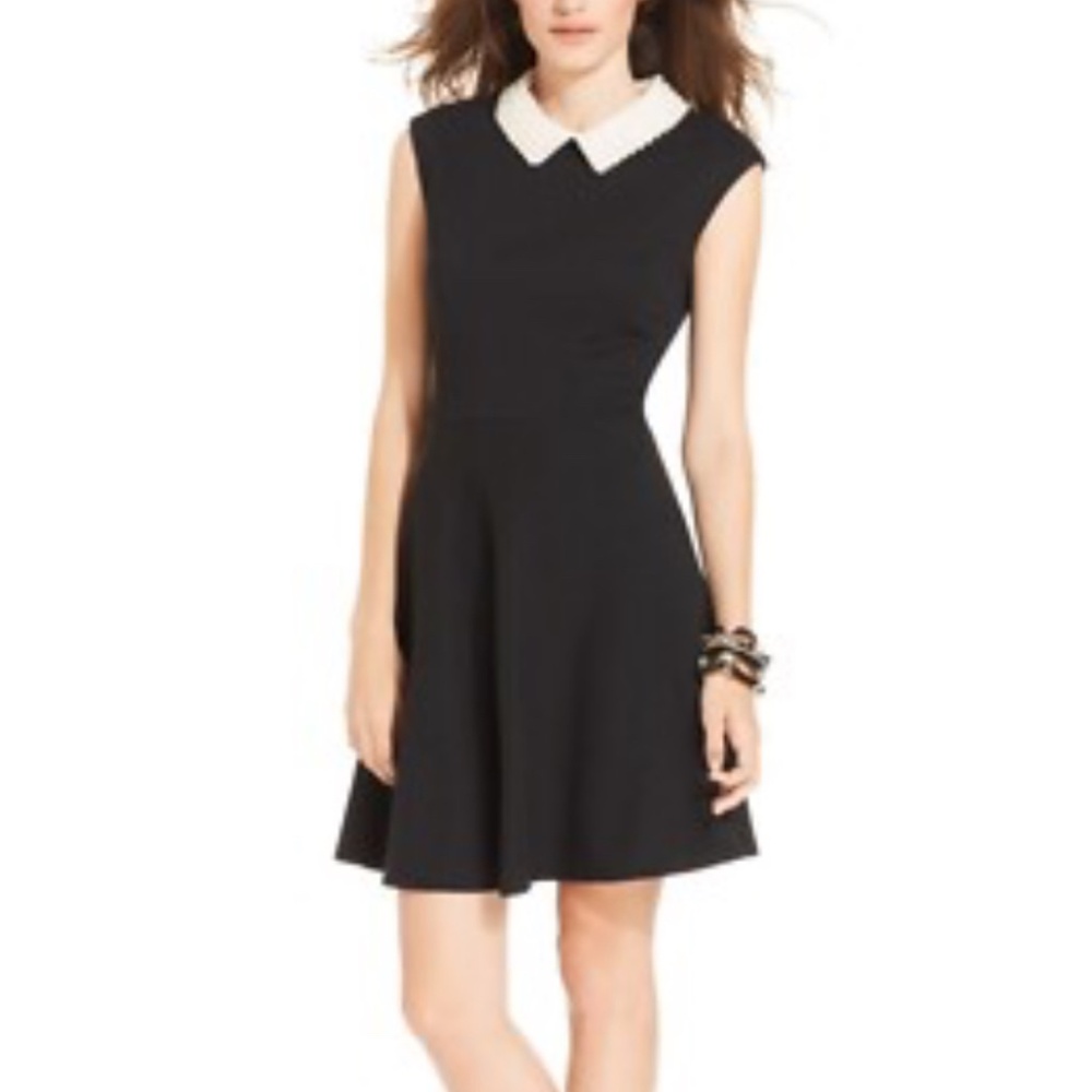 Betsy Johnson Pearl-Collar Little Black Dress